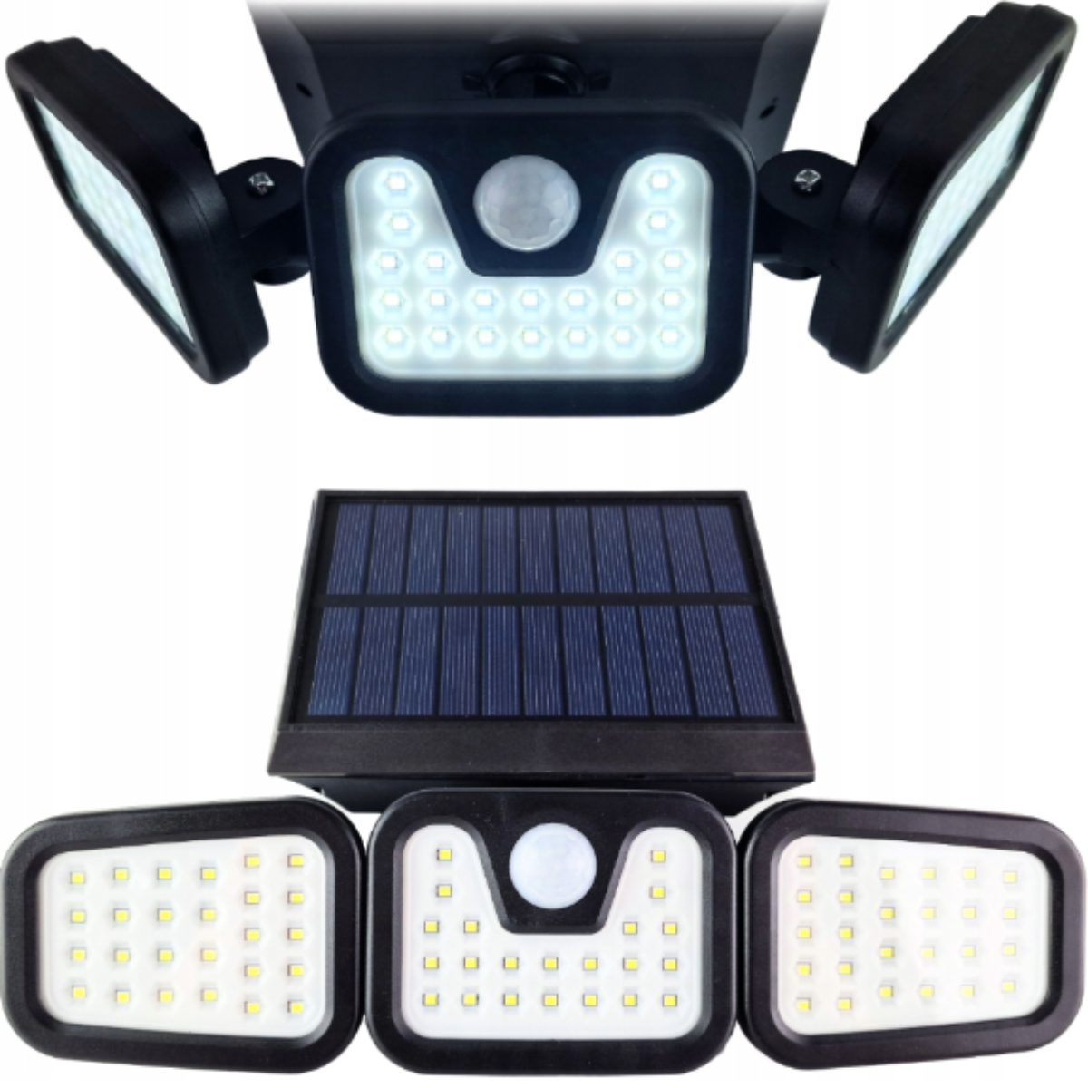 Triple Lámpara Ancha LED Solar