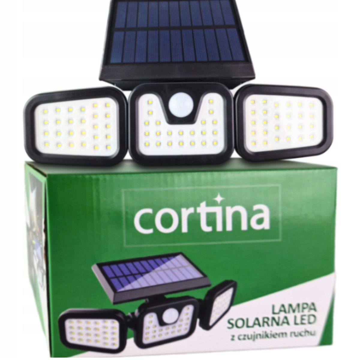 Triple Lámpara Ancha LED Solar